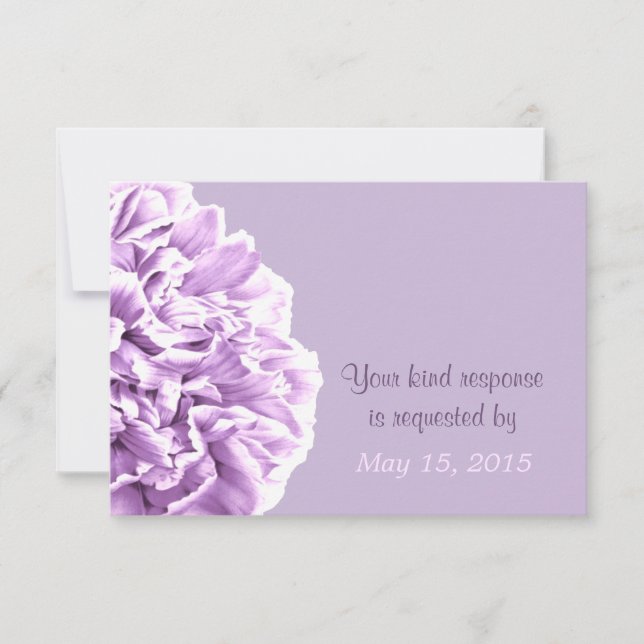 Lavender Peony Wedding RSVP (Devant)