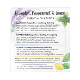 Lavender, Peppermint & Lemon Wesentlichen al Oil G Notizblock