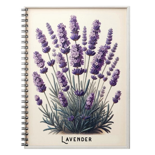 Lavender Pflanze Floral Blume Herbal Journal Notizblock (Vorderseite)