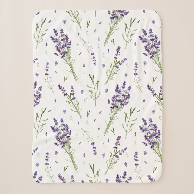 Lavender Pflanze Muster Sherpa Fleece Blanket Sherpadecke (Vorderseite)