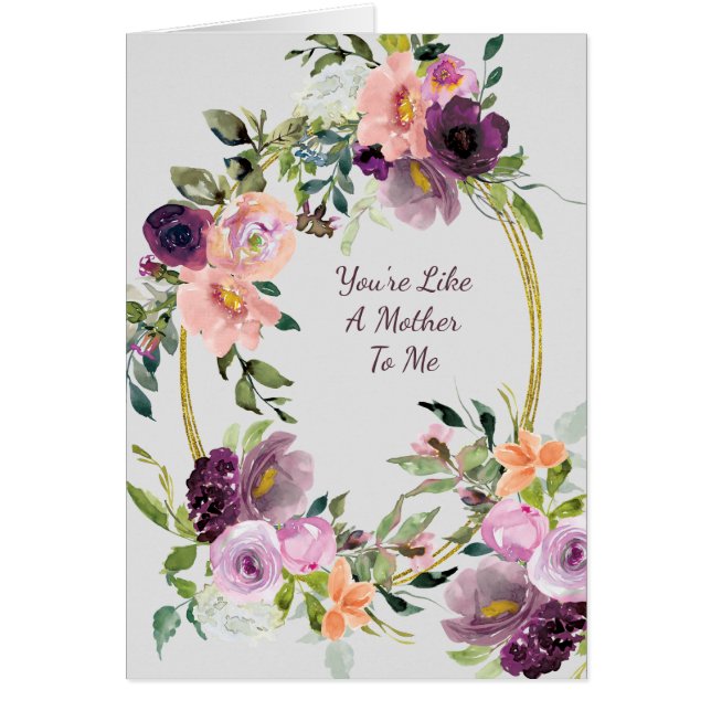 Lavender Pink Bouquet Oval Frame Carte Fête des Mè (Devant)