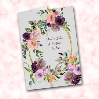 Lavender Pink Bouquet Oval Frame Carte Fête des Mè