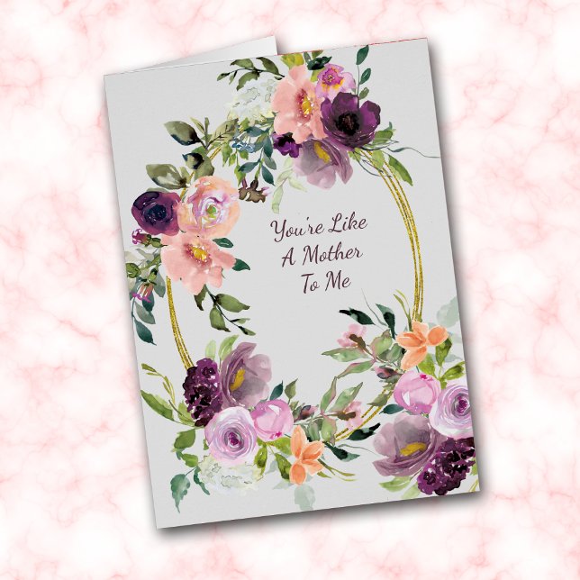 Lavender Pink Bouquet Oval Frame Carte Fête des Mè (Créateur téléchargé)