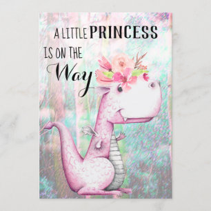 *~* Lavender Pink Dragon Baby Girl Baby Dusche Einladung
