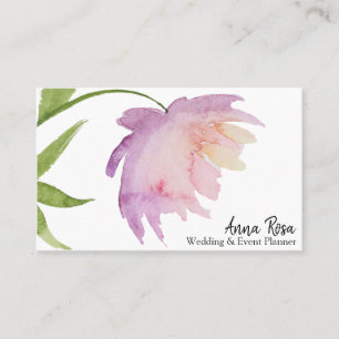 *~* Lavender Pink Elegante Wasserfarbe Peony Flora Visitenkarte