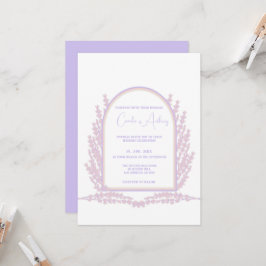 Lavender Pink Floral Boho Wedding Einladung