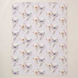 Lavender Pink Floral Heart Butterflies Birthday Sherpadecke