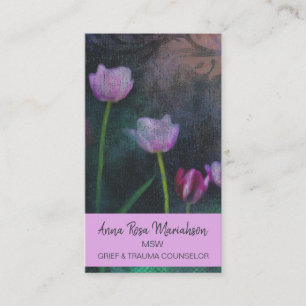 *~* Lavender Pink Gray Tulip Shabby Vintag Grunge Visitenkarte
