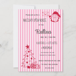 Lavender Pink Kariert Holiday Open House Einladung