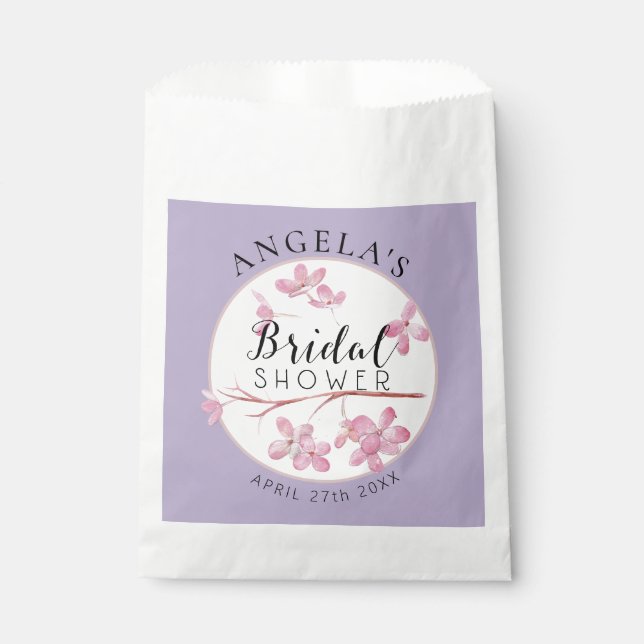 Lavender Pink Lilac Blossom Brautparty Geschenktütchen (Vorderseite)