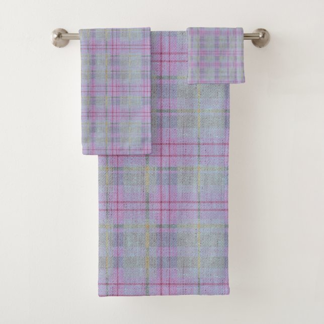 Lavender Plaid Harmony  Badhandtuch Set (Insitu)