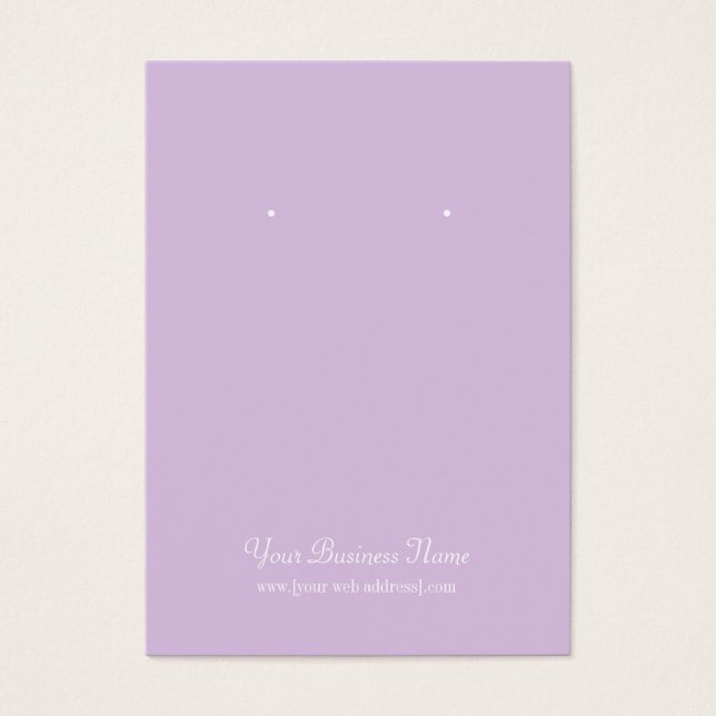 Lavender Plain Simple Custom Earring Card (Devant)