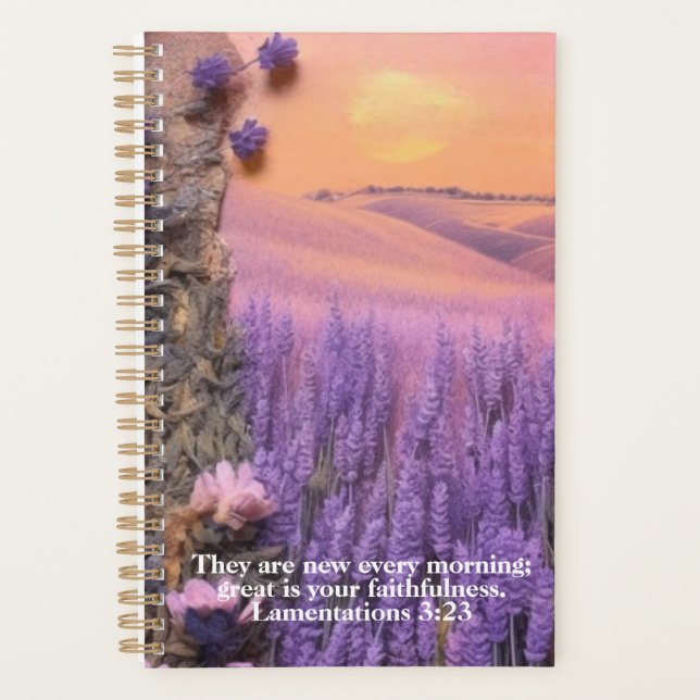 Lavender Planner Lamentations 3:23 Planer (Vorderseite)