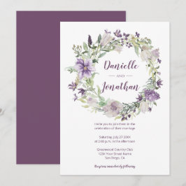 Lavender Plum Lila Creme Blumenzeremonie | Einladung