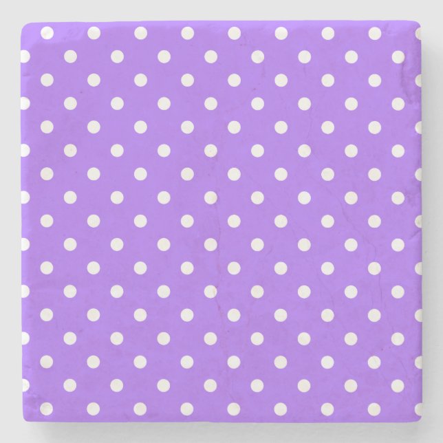 Lavender Polka Dots Square Untersetzer (Vorderseite)