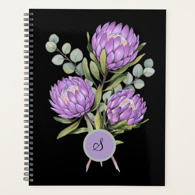 Lavender Protea Botanical Watercolor (Devant)