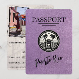 Lavender Puerto Rico Passport Save The Date