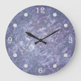 Lavender Purple Abstract | Metallic Brushstroke Große Wanduhr