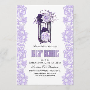 Lavender Purple Flowers Lattern Brautparty Einladung