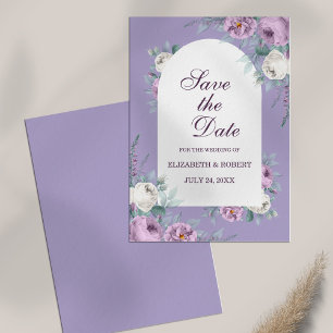Lavender Purple Peonies Enregistrer La Carte Date