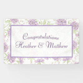 Lavender Purple Rose Wedding Banner
