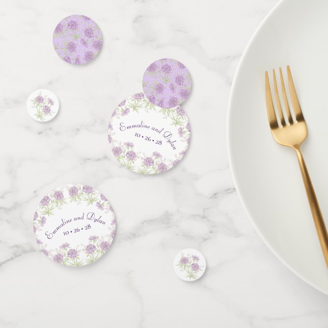 Lavender Purple Rose Wedding Konfetti (Gruppe)