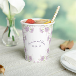 Lavender Purple Rose Wedding Pappbecher
