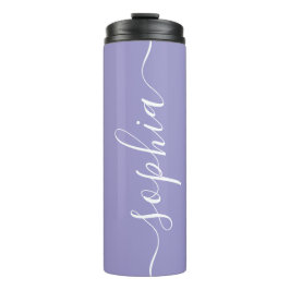 Lavender Purple Script Custom Thermal Tumbler Thermosbecher