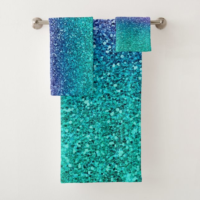 Lavender Purple & Teal Aqua Green Sparkly Glitter (En situation)