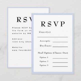 Lavender Purple Timeless Wedding RSVP Karte