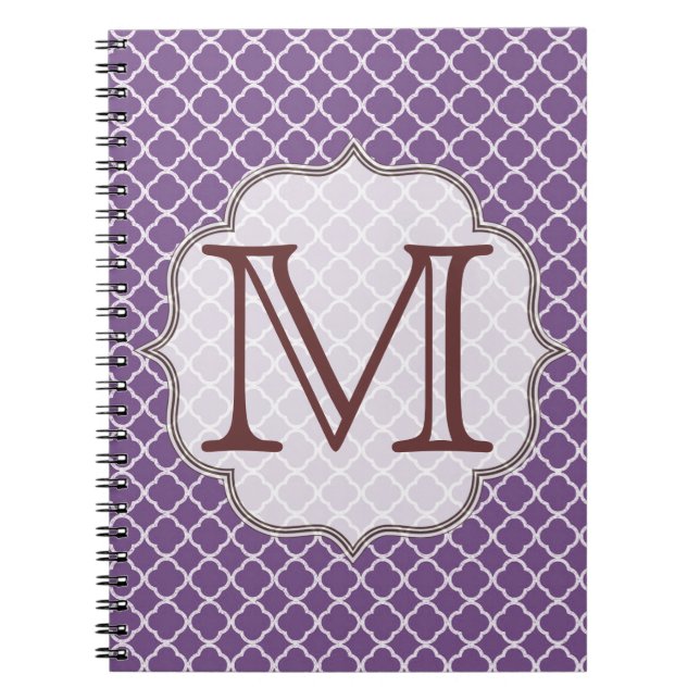 Lavender Quaterfoil Latti Monogram Note Book Notizblock (Vorderseite)