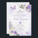 Lavender Quinceañera Crown 15 Anos Butterfly Einladung<br><div class="desc">Quinceañera Lila & Silver Crown mexikanische Schmetterling Einladung Mis Quince 15 Anos,  16. Geburtstag, </div>
