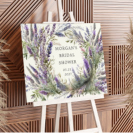 Lavender Regal Floral Brautparty Begrüßungszeichen Poster