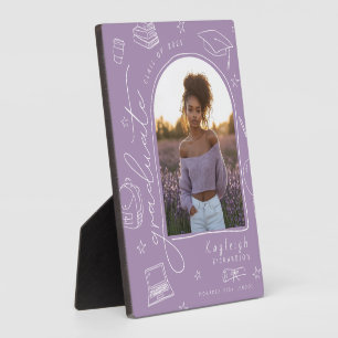 Lavender Retro Foto Abschluss Keepake Fotoplatte