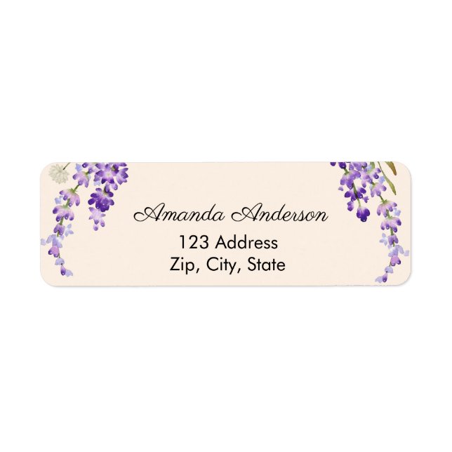 Lavender return cream address label (Vorne)