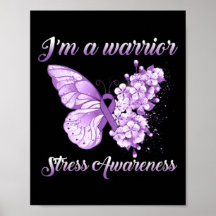 Lavender Ribbon Butterfly Ich bin ein Krieger Stre Poster