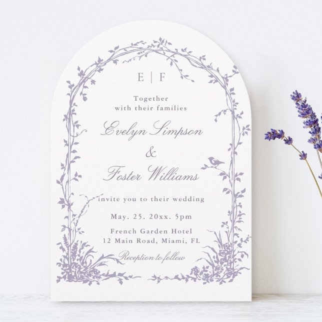  Lavender Romantic Botanical Garden Wedding Arch Einladung (Von Creator hochgeladen)
