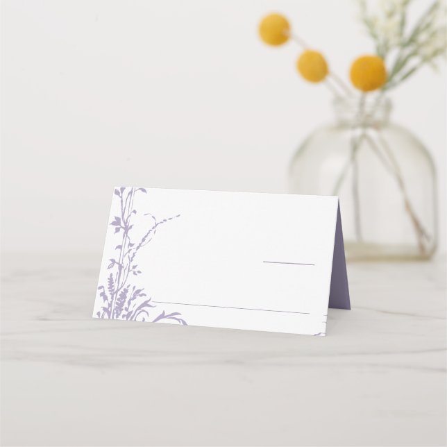Lavender Romantic Botanical Garden Wedding Platzkarte (Vorderseite)