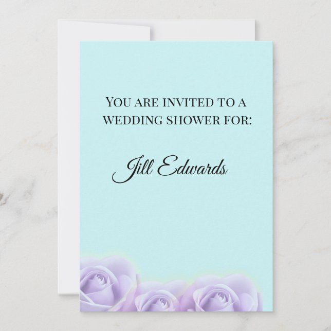 Lavender Rose Bridal Shower Invitation Einladung (Vorderseite)