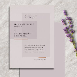 Lavender Rose Goldneutrale Minimalistische Hochzei Folieneinladung