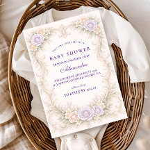Lavender Rose Ornate Baby Shower