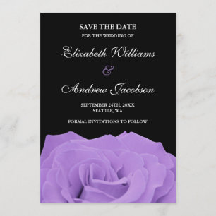 Lavender Rose und Black Wedding speichern das Datu Save The Date