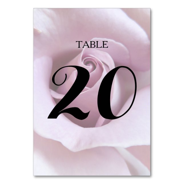 Lavender Rose Wedding Tischnummer Card (Vorderseite)