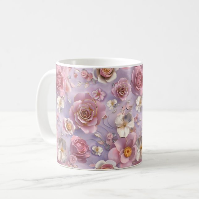 Lavender-Rose zum Dreamy Background Kaffeetasse (Vorderseite Links)