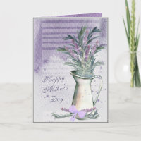 Lavender & Rosemary Watercolor Muttertagskarte