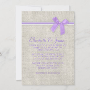 Lavender Rustic Burlap Wedding Einladungen