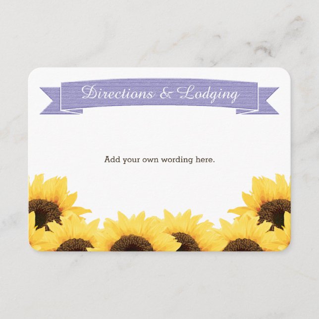 LAVENDER RUSTIC SUNFLOWER ENSCHLIESSUNG EINFÜGEN BEGLEITKARTE (Vorderseite)