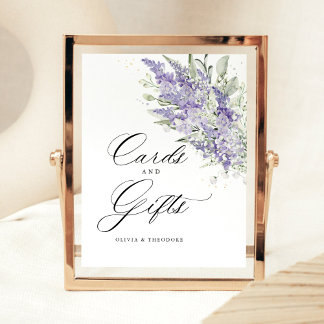 Lavender Sage Green Floral Cards & Gifts Wedding Sockelschild