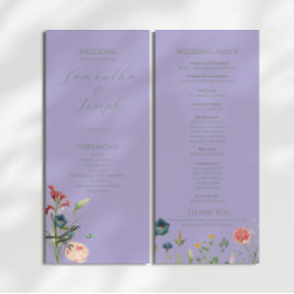 Lavender Sage Green Garden Hochzeitsprogramm