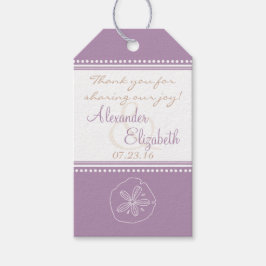 Lavender Sand Dollar Beach Wedding Guest Gefallen Geschenkanhänger